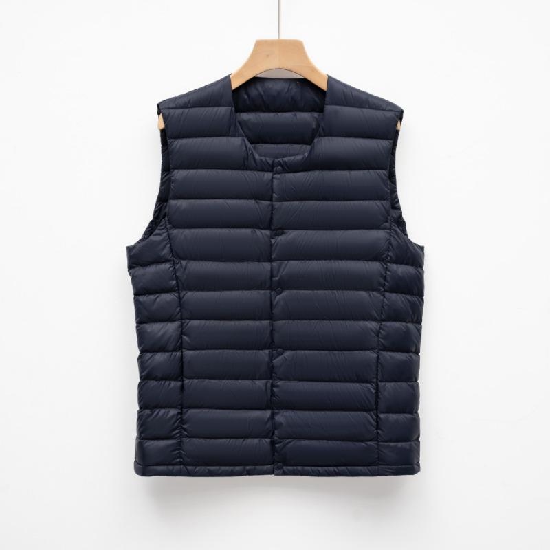 Autumn and Winter Men's Down Vest Light Down Jacket Liner Crew Neck Jacket Solid Color Large Size Vest