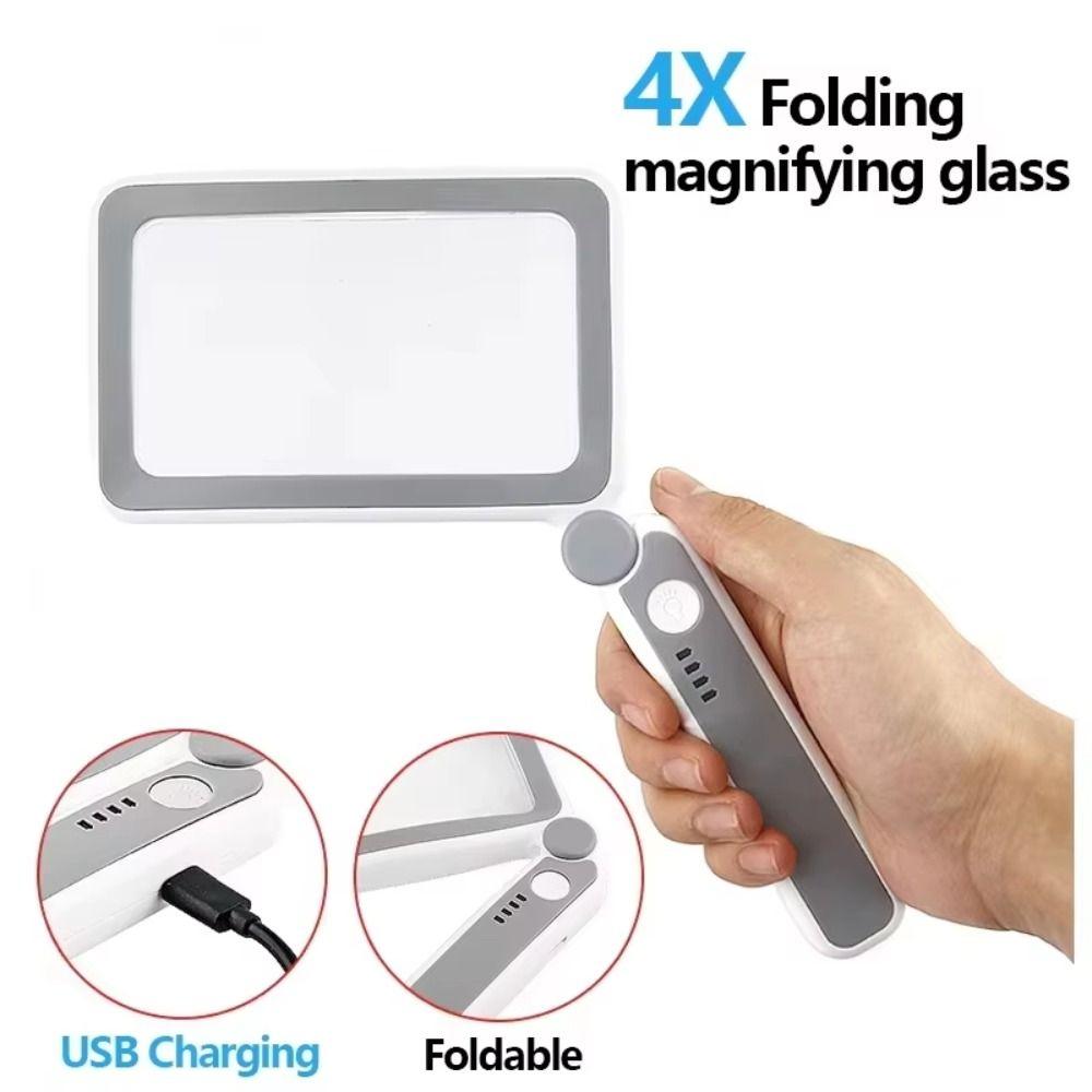 10 LED Lights LED Lights Loupe 3 Lighting Modes Rechargeable Magnifier  Reading