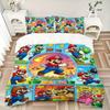 3Pcs Mario Bros Adventure Bedding Set Quilt Cover Pillowcase Home Christmas Xmas Halloween Gift 1 Duvet Cover 2 Pillowcase M92426