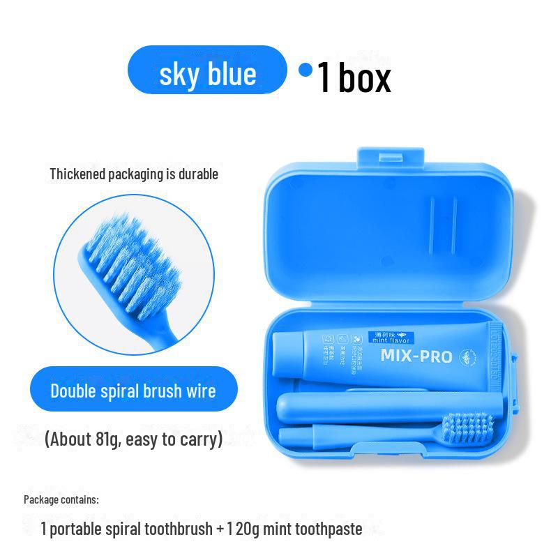 

Портативний дорожній набір зубної щітки та зубної пасти Chenke для дорослих синій