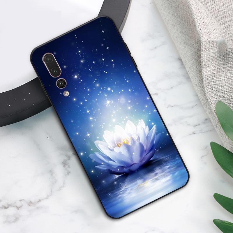 Lotus Blue White Flowers Case For Huawei Nova Y73 Y72 Y70 Y90 Y60 Y61 Y91 12s 12i 11i 8i 9 10 SE P40 Lite P60 P30 Pro