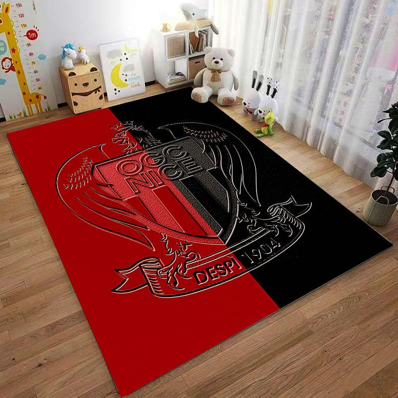 Red and Black OGC Nice Crest suitable as a non-slip mat for the living room or bedroom sofa