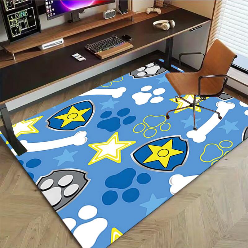 1PC Paw prints Star Non-Slip Floor Carpet Compatible for Office&Living Room&Bedroom&Dining room - Flat-Weave Machine-O345