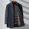 Winter double-sided cashmere coat for men, mink collar, down gallbladder stand-up collar, thickened removable high-end wool woolen coat