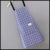 White Fang Plaid Apron with Pockets, Neck Strap, for Cafes, Cooking Classes, Men's and Women's, EP002 (Blue)