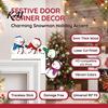 Festive Fireplace Mantel Decor Wooden Christmas Door Corner Decor, Santa Claus Reindeer/Snowman Topper Seasonal Art for Holiday Home Decoration,