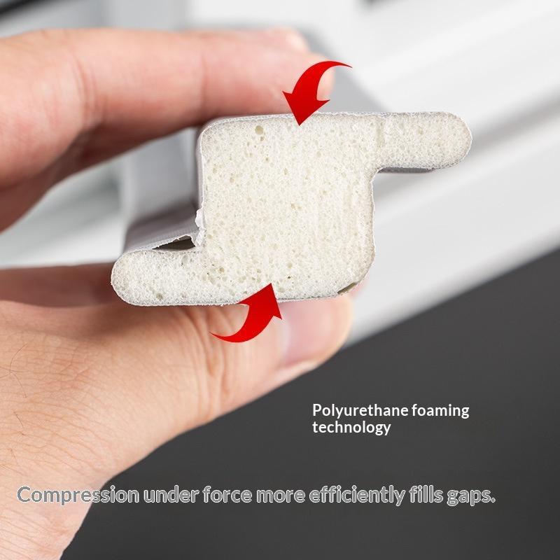 Seal Strip Set Windproof Soundproof Dustproof Self Adhesive Weather Stripping for Sliding Windows Doors Home Office Use