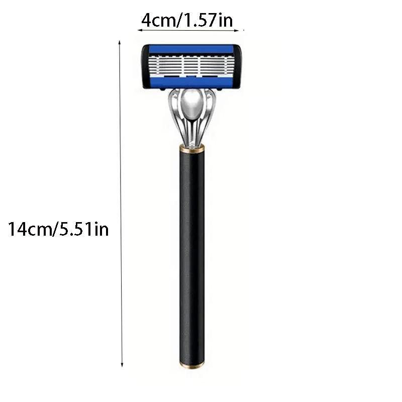 6-warstwowe ostrze do maszynki do golenia, klasyczne ostrze do maszynki do golenia wielokrotnego użytku, czarne wymienne ostrze do maszynki do golenia, bezpieczna męska maszynka do golenia manualna
