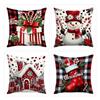 Plüsch Weihnachts-Kissenbezug Weihnachtsmuster Dekokissenbezug Festliche Heimdekoration