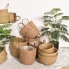 Nordic Minimalist Seagrass & Rattan Handwoven Flower Baskets - For Artificial Plants & Storage, Available In Various Sizes