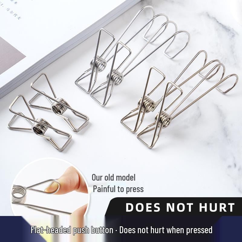 Multi-functional Japanese Stainless Steel Cloth Hanger Clips - No Trace, Strong Grip for Drying and Fixing Clothes