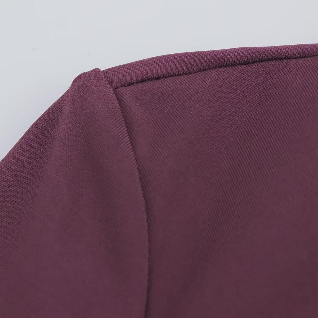 European & American Style Pleated Long Sleeve Slim Dress with Stand-Up Collar for Autumn & Winter - Women's Collection.
