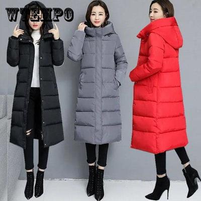 M-4XL Women's Winter Warm Jackets Female Solid Color Down Parka Coats Cotton Long Wadded Jackets