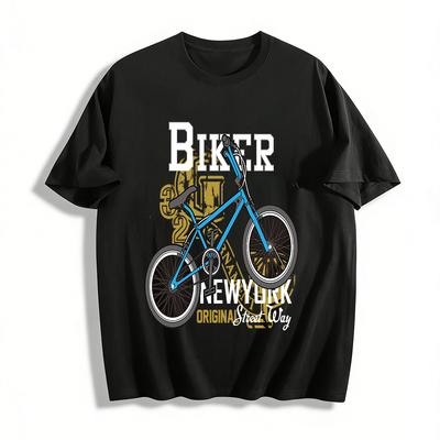 Vintage BMX Bike Print T-Shirt Street Cycling Culture Casual Top Pure Cotton T-shirt
