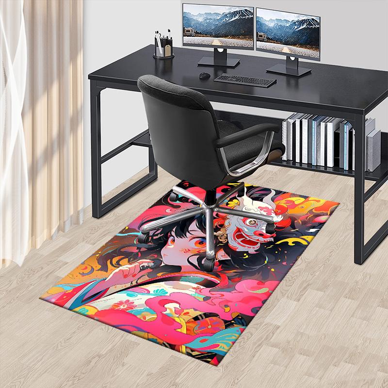 1pc Anime Dragon Mask Office Carpet Non Slip Rug with Cartoon Design, Perfect for Home Decor, Living Room, Bedroom, Game Room & Dormitory, Ideal
