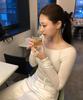 Yusentig Stitch Off-Shoulder T-Shirt Ivory Aw5Xe23203