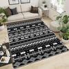 Geometric Black White Arrow Tribal Area Rug for Entryway Washable Carpet with Diamond Pattern Durable Floor Mat Cover