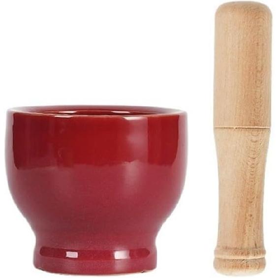 

Mortar and Pestle Set Home Ceramic Garlic Pounding Bowl Kitchen Tools Practical Pounding Jar Grinding Jar Spice Grinder Spice Bowl(Red) червоний