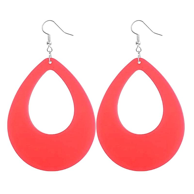 1Pair Fashion Minimalist Hook Earrings Vintage Sweet Cool Neons Oval Water Droplet Earings for Women Girls Party Jewelry