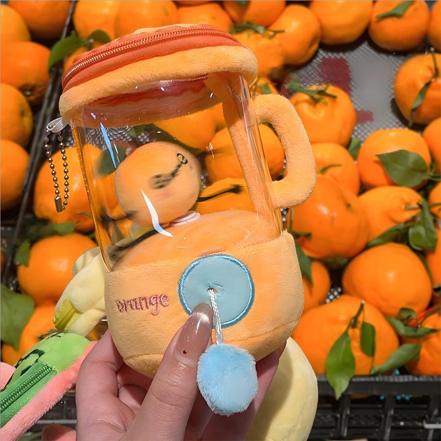Fruit Juicer Doll Fun Drawstring Rotation Plush Toy Creative Doll Gift Fun Drawstring Rotating Plush Toy Keyring Interactive Toy