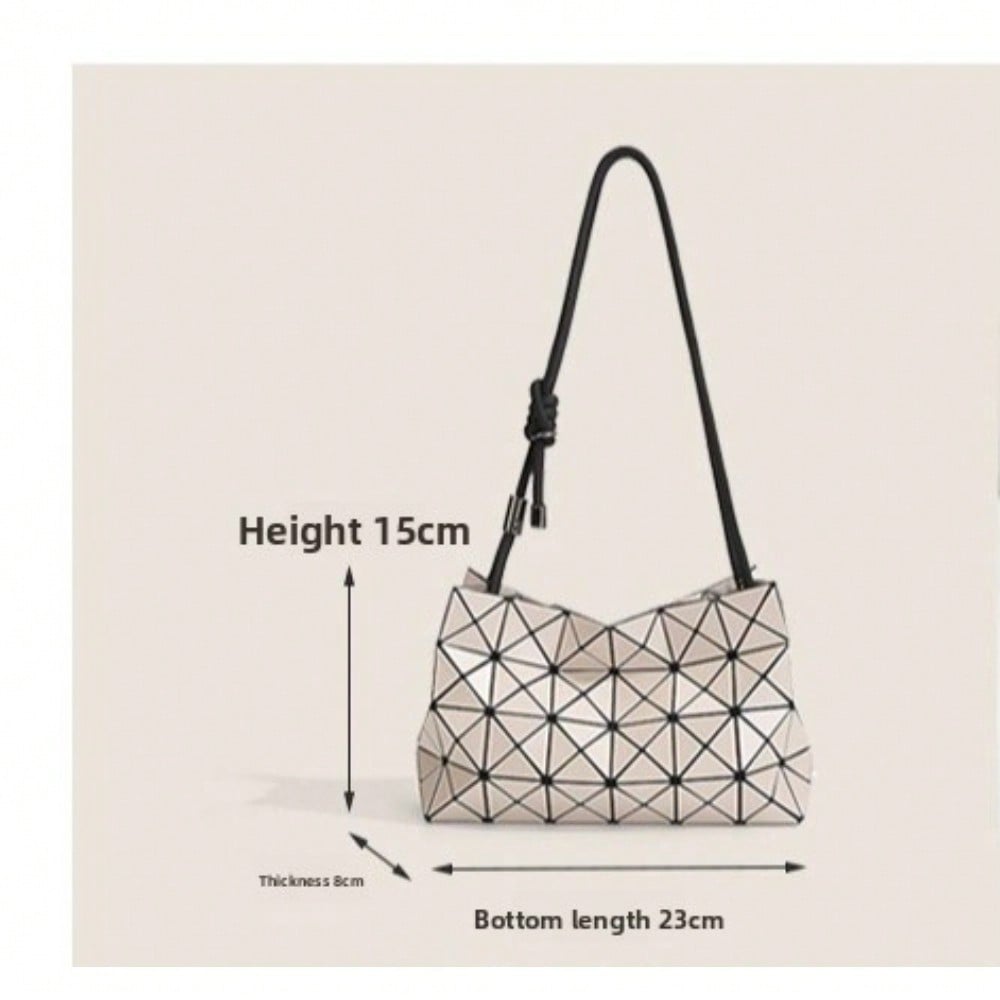 Summer Fashion Simple Shoulder Women's Bag Trend Rhombus Geometric Folding Bag Crossbody Underarm Bag