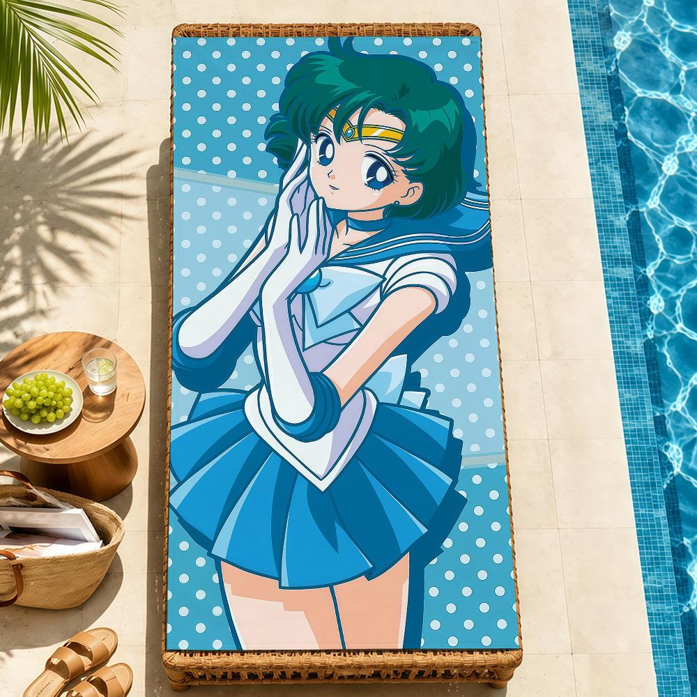 anime cartoon cute S-SailorS M-Moon FK Towel Pool soft Beach Towels Trip swim bath Towel Gym Spa home room Decor Holiday Gift