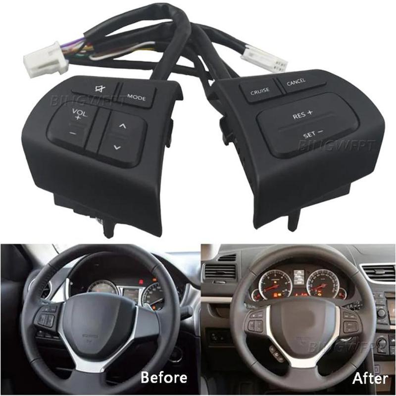 Black Steering Wheel Cruise Control Switch Volume Mute Button For Suzuki Vitara 2016 2017 2018