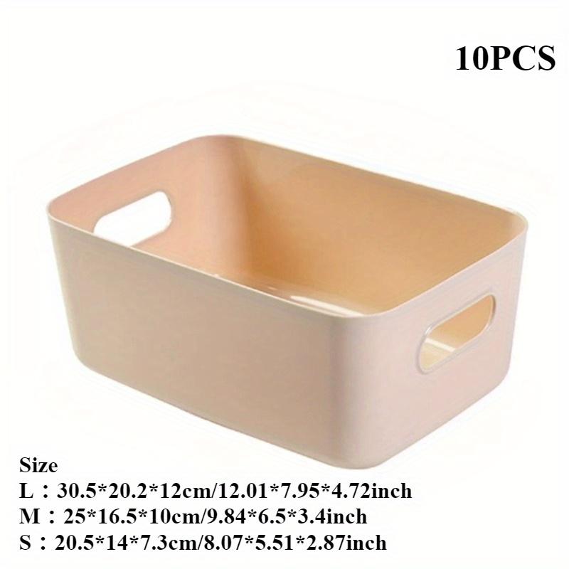 10Pcs Plastic storage box, desktop large storage box, cosmetics and miscellaneous items sorting, dormitory storage box