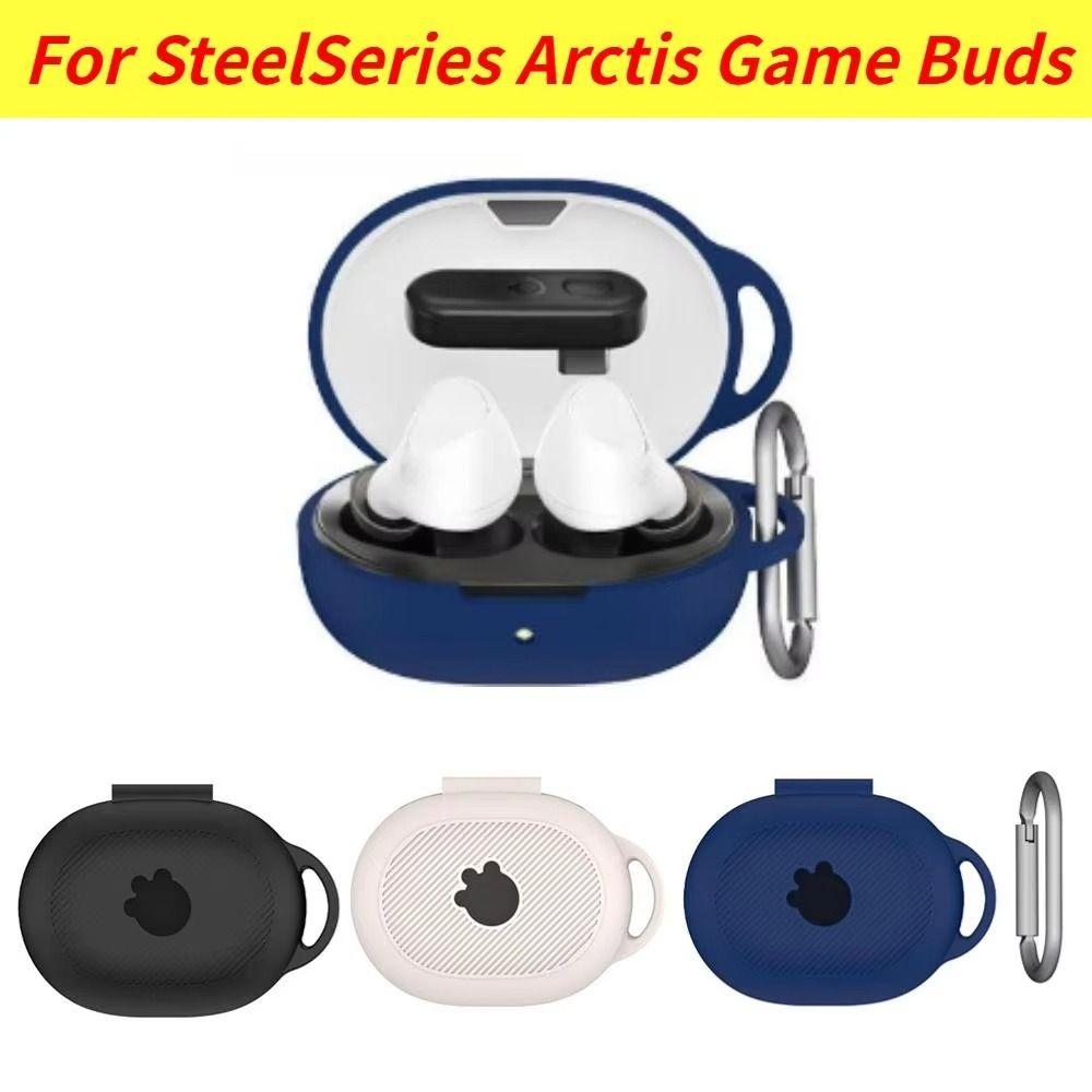 

Silicone Earphone Case Shockproof Protector Shell Protective Cover for SteelSeries Arctis GameBuds темно-синього кольору