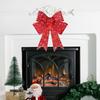 Christmas Wreath Bow 23.6in Lighted Garland Christmas Decorations Wreath Red Bows For New Year Fireplace Table Centerpiece decor