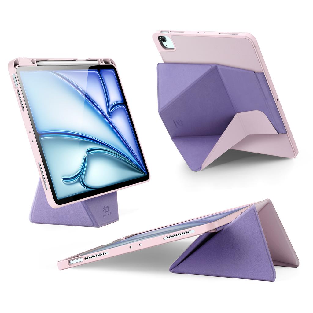 DUX DUCIS Vers Series Pouzdro na tablet pro iPad Air 13 (2025)/(2024)/iPad Pro 12.9 (2022)/(2021)/(2020)/(2018) Kožený obal s opěrkou