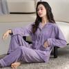 Dame 2-delt Pyjamassæt Langærmet Top & Bukser Blød Varm Nattøj Afslappet Hjemmetøj Efterår Vinter Nattøj Til Damer