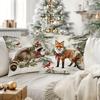 Christmas Winter Home Decoration Pillowcase Rabbit Animal Pillow Cover Suitable for Room Sofa Cushion Cover Friend Gift