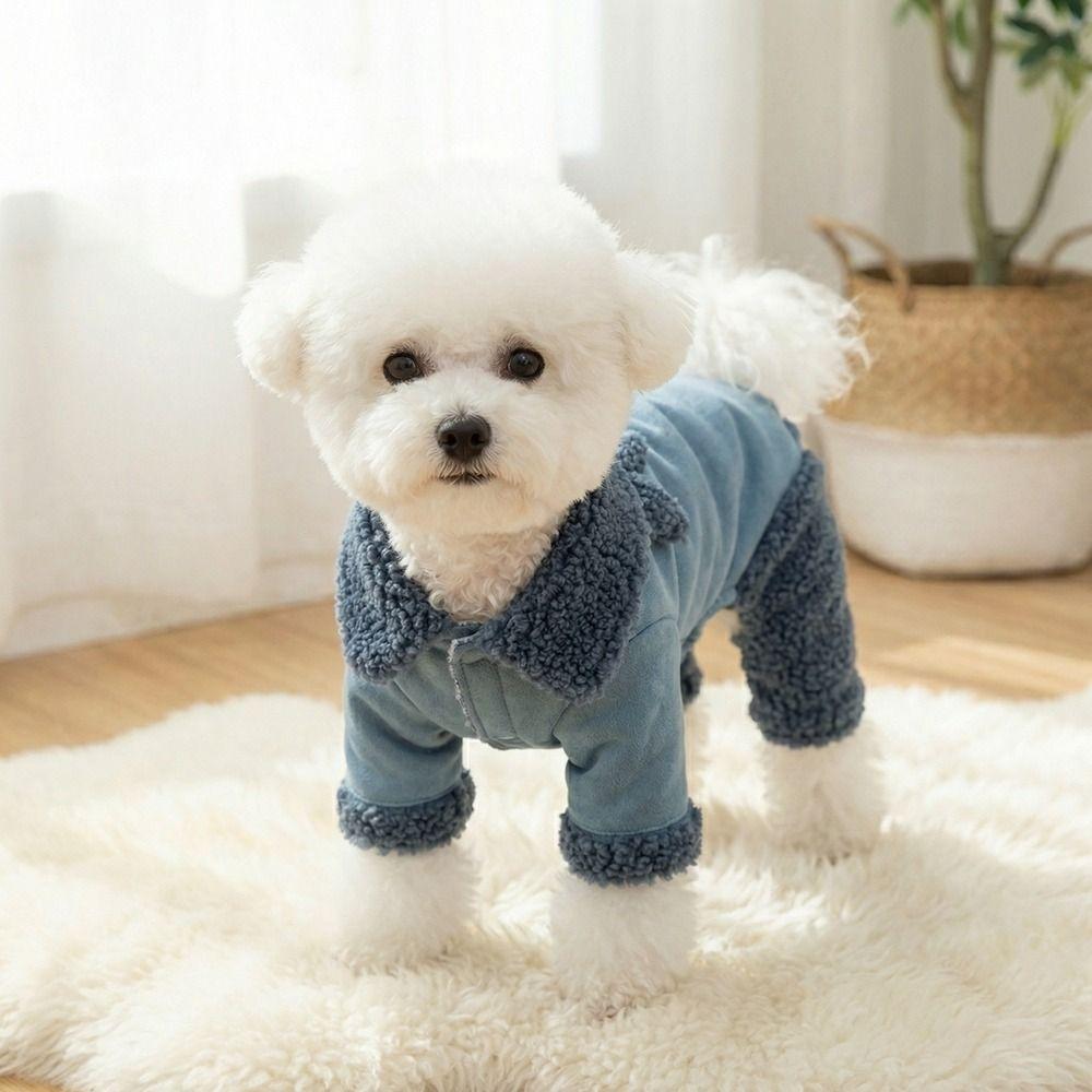 Thicken Four Legged Dog Clothes Warm Winter Dog Costume Cozy Dog Jumpsuit Outdoor Activities