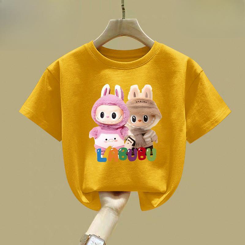 Children's Pure Cotton T-shirt - Summer Girls' Fashionable Short-sleeved Top