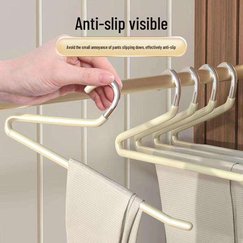Goose-Shaped Stainless Steel Non-Slip Pants Rack – Seamless Z-Shaped Hanger with Clips for Wardrobe Storage.