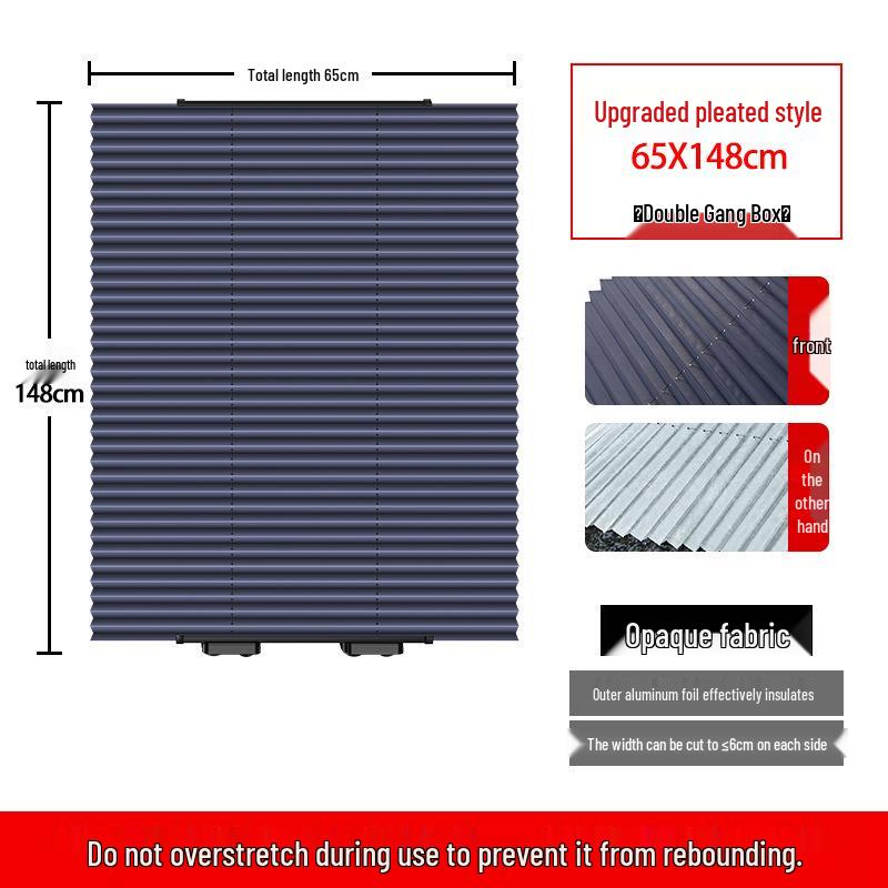 Tendalino Retrattile Automatico per Auto - Tenda Oscurante per Finestrino e Parasole a Doppio Uso per Isolamento Termico per Parabrezza Anteriore, Design Pieghettato Senza Foratura