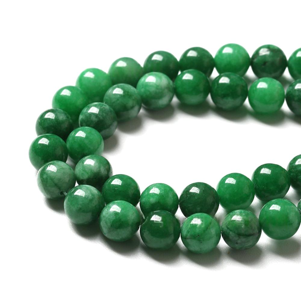 Smog Jades Chalcedony Natural Green Stone 15" Smooth Loose Spacer Beads 4681012mm For Jewelry Making Diy Bracelets Charms Accessories