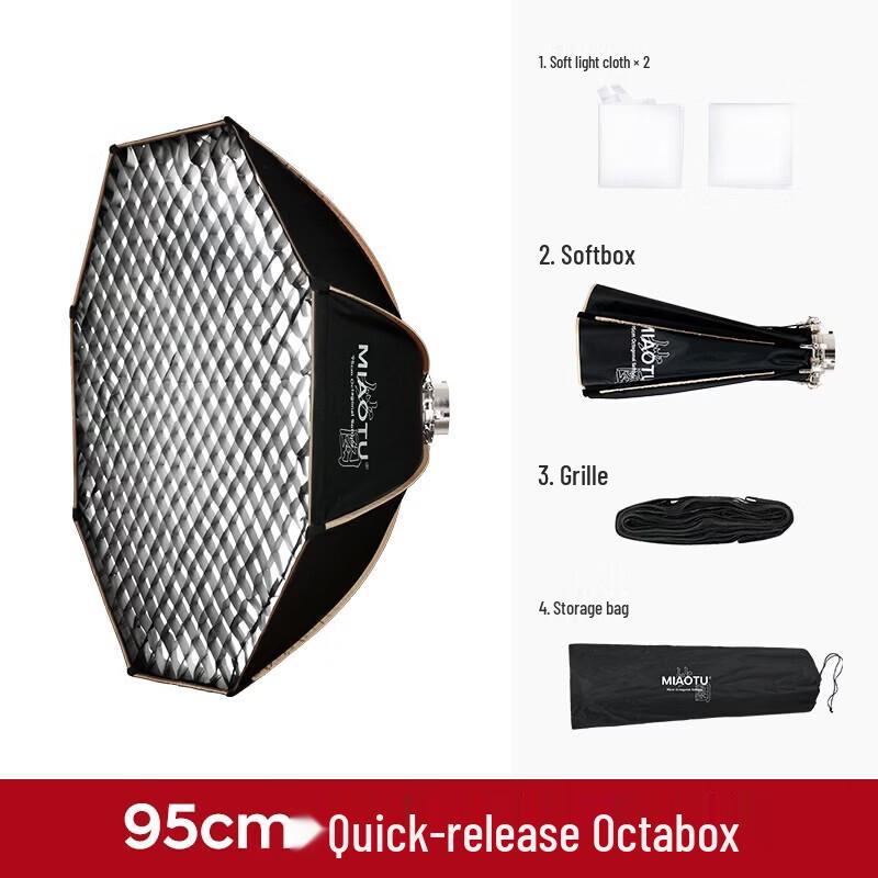 Miaotu 95cm Quick-Mount Octagonal Softbox with Grid for Bowens Mount