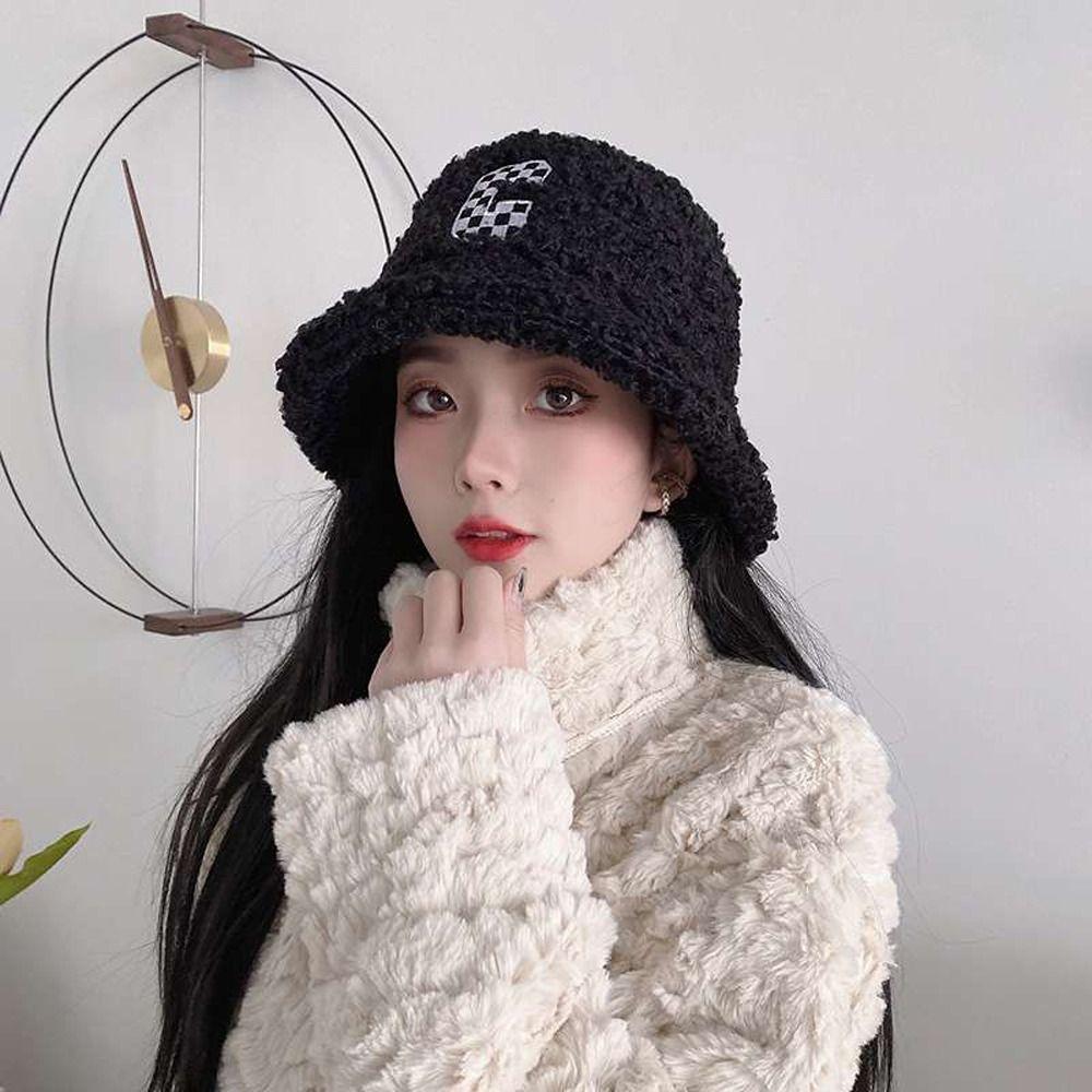 

Зимняя шапка с вышивкой и нишевым дизайном для девочек, шляпа-ведро, шляпа рыбака, шляпа-ведро в корейском стиле бежевый