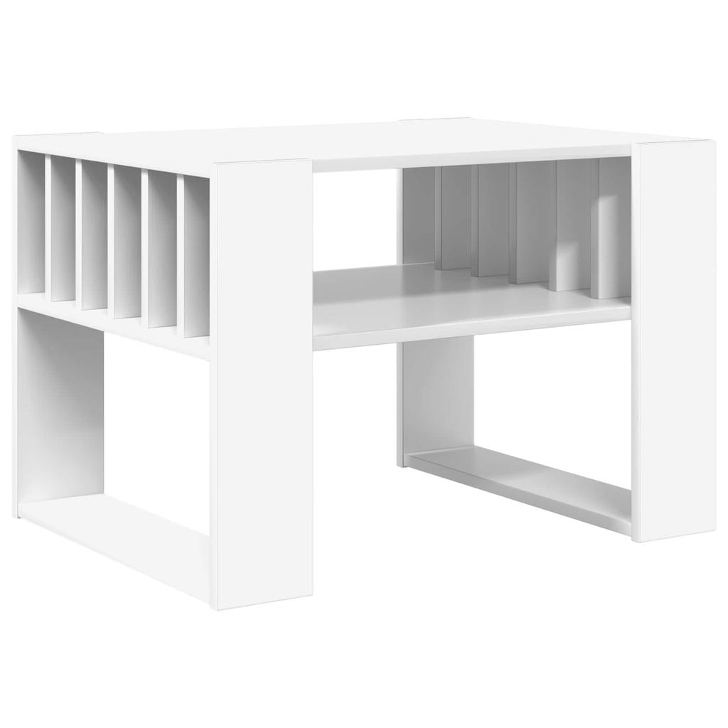 Coffee Table White 66 X 49.5 X 45 Cm Engineered Wood