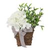 Hydrangea Door Hanger Basket Decorative Door Hanging Basket Wreath Front Door Artificial Wildflowers