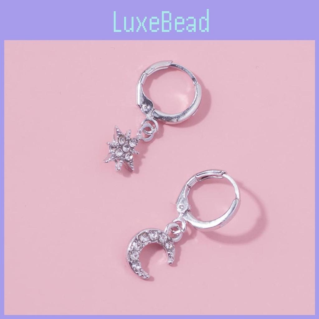 Minimalist Elegant Star Moon Earrings Geometric Alloy Jewelry Perfect Gifting For