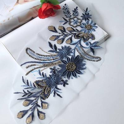 Sequin Sew Clothing Embroidered Embroidery Patch Colorful Flower Appliques Clothing Accessory