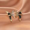 High-quality Gold Plated Butterfly Earrings With Diamonds Elegant Commuter Fashion For Spring 2024