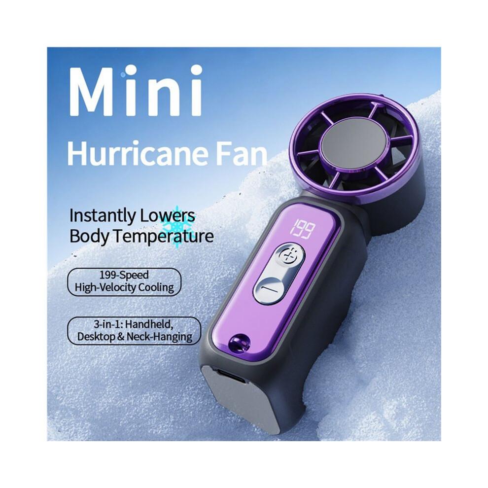 Handheld Fan Rechargeable Powerful Quiet Fan with Digital Display Portable Cooling Fan for Home Outdoor Travel White