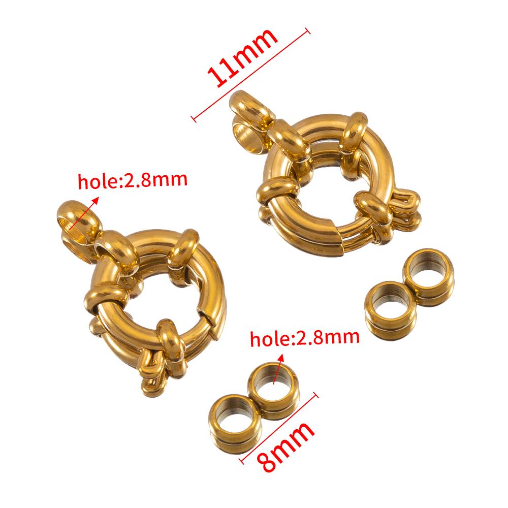 4 Stück 10-18mm Edelstahl Federverschlüsse Runder Seglerverschluss Armband Zwei Ösen Verbinder DIY Schlüsselbein Halskette Schmuckherstellung