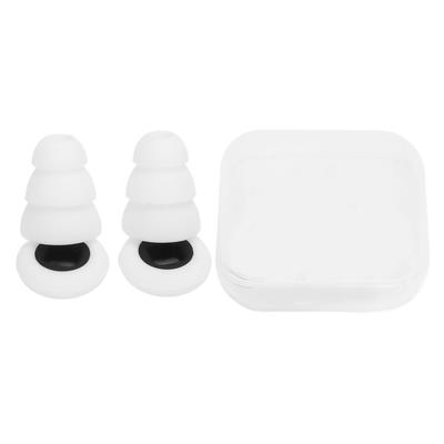Silicone Earplugs for Sleeping Noise Cancelling Washable 3 Layer Ear Plugs for Travel Use White