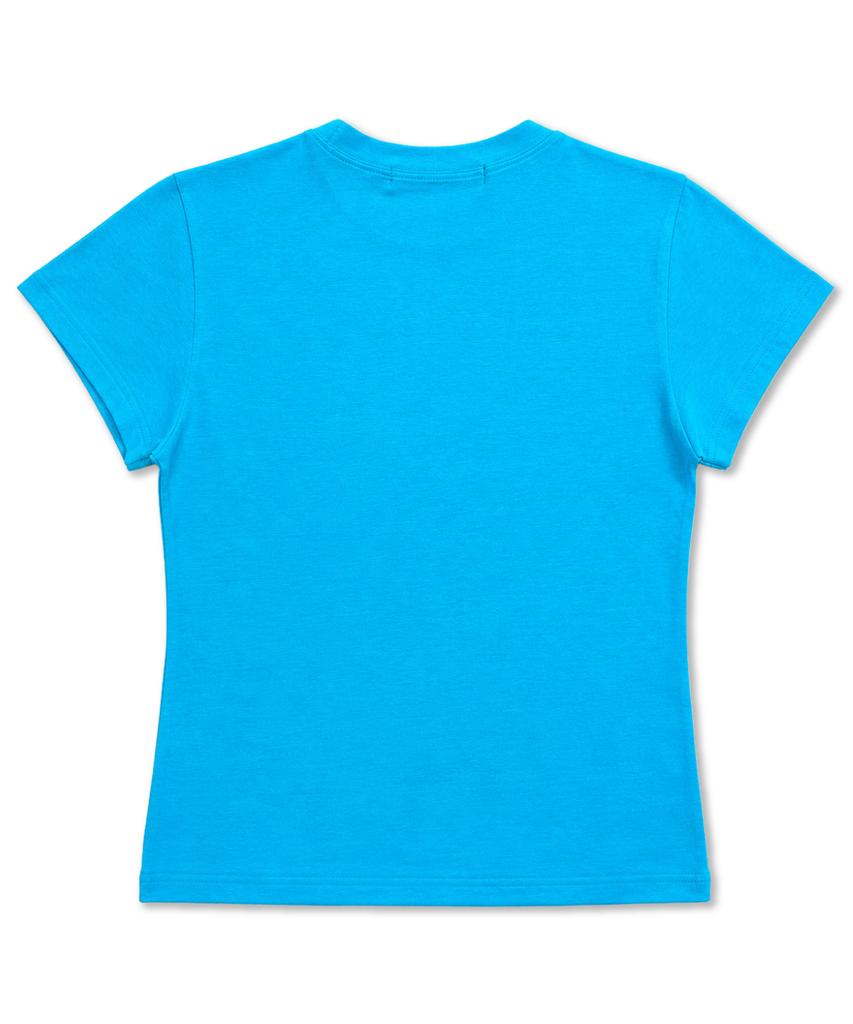 Damiswi Horse Graphic Pastel Slim T-Shirt_Blue