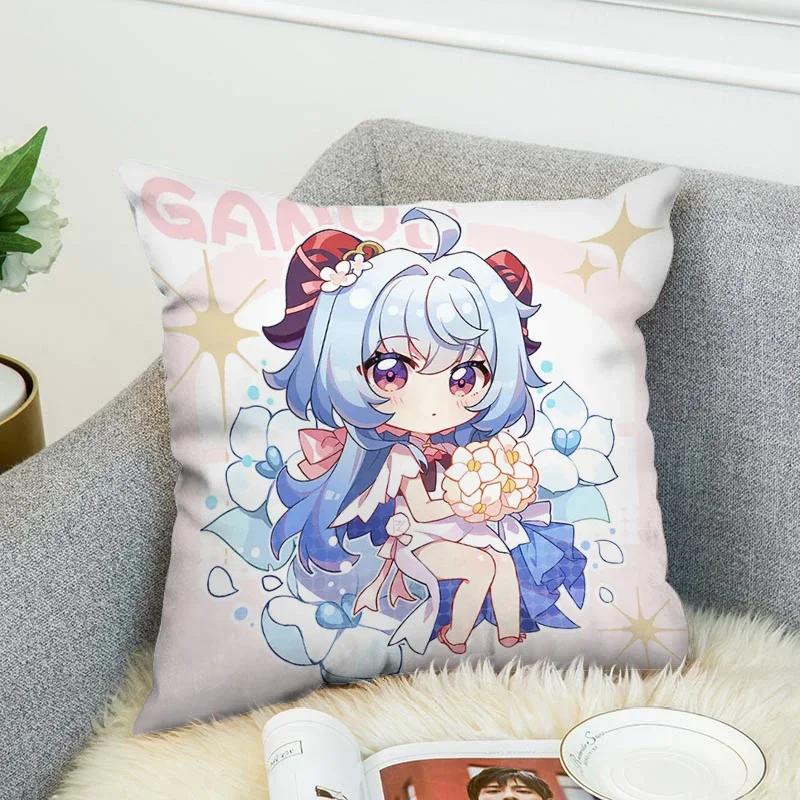 Genshin Impact Pillow Covers Decorative Cushions Cover for Sofa Pilow Cases Sleeping Pillows Pillowcase Fall Decor 45x45 Cushion
